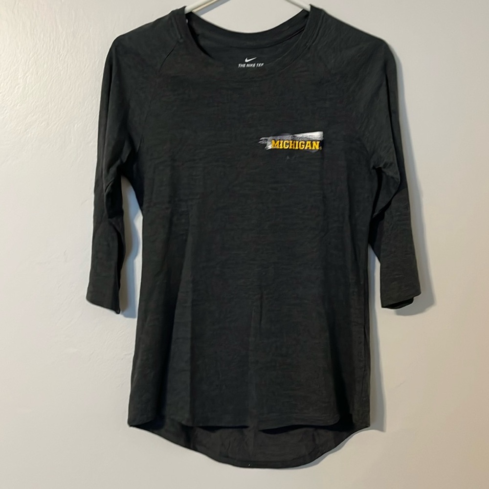 Nike Michigan Wolverines Three-Quarter Sleeve Tee - Size XS